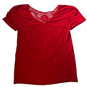 Yitong - Womens Red Knit Open Back Top Sz. Sm/Md.